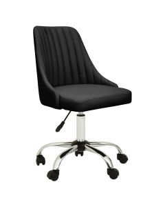 Brent Ribbed Back Faux Leather Home And Office Chair In Black