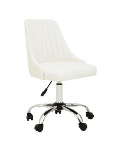 Brent Faux Leather Home And Office Chair In Off White