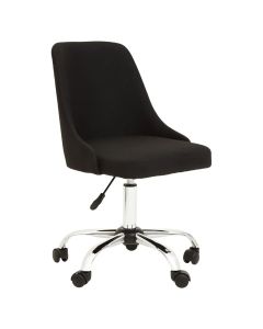Brent Fabric Home And Office Chair In Black And Chrome