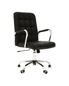 Brent Tufted Faux Leather Home And Office Chair In Black