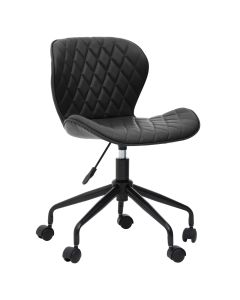 Brent Faux Leather Home And Office Chair In Black With Black Base