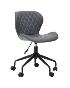 Brent Faux Leather Home And Office Chair In Grey With Black Base