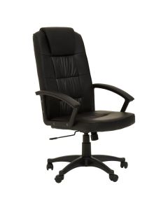 Brent Faux Leather Home And Office Chair In Black