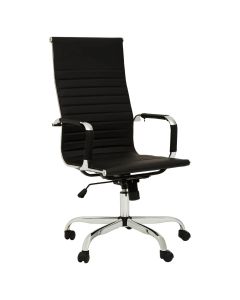Brent High Back Faux Leather Home And Office Chair In Black