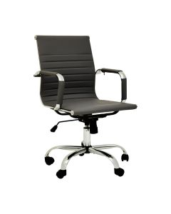 Brent Low Back Faux Leather Home And Office Chair In Black