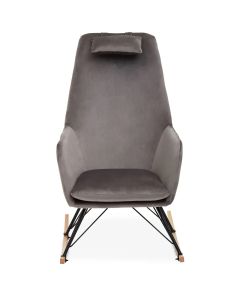 Stockholm Velvet Rocking Chair In Grey
