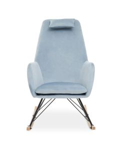 Stockholm Velvet Rocking Chair In Blue