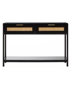 Sherman Wooden Console Table With 2 Drawers In Black