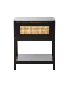 Sherman Wooden Side Table With 1 Drawer In Black