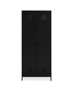 Academy Metal Wardrobe In Black With 2 Doors