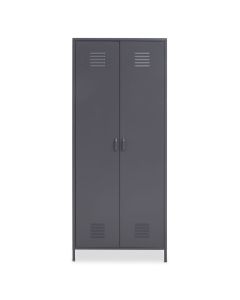 Academy Metal Wardrobe In Grey With 2 Doors