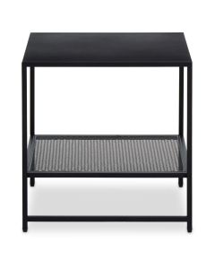 Acero Square Metal Side Table In Black