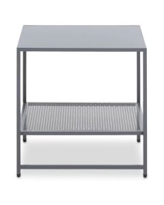Acero Square Metal Side Table In Grey
