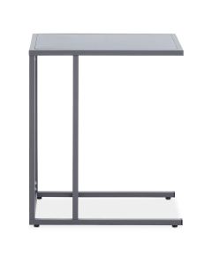 Acero Rectangular Metal Side Table In Grey