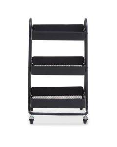 Acero Metal Three Tier Trolley In Black