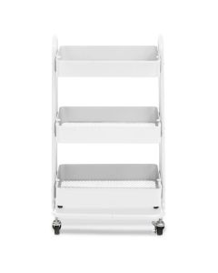 Acero Metal Three Tier Trolley In White
