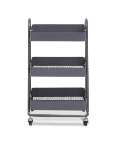 Acero Metal Three Tier Trolley In Grey