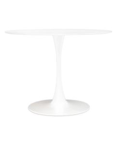 Laila Small Wooden Dining Table In White With Metal Base