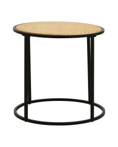 Depok Round Rattan Side Table In Natural