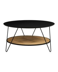 Depok Round Metal Top Coffee Table With Hairpin Legs
