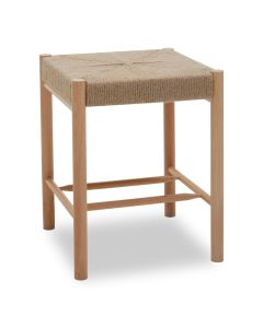 Bandar Square Wooden Stool In Natural