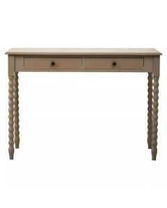 Heritage Wooden Computer Desk With Two Drawers In Grey