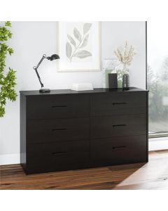 Brez Wooden Chest Of 6 Drawers In Black Oak