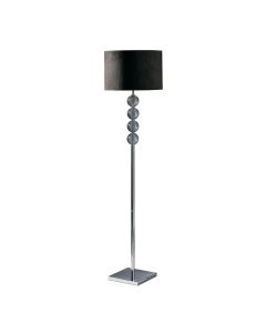 Mistro Black Fabric Shade Floor Lamp With Chrome Metal Base