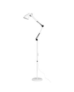 Celdon White Metal Shade Floor Lamp With Adjustable Chrome Base