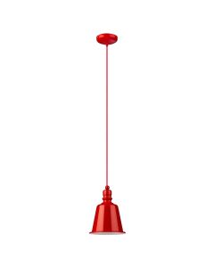 Parok Bell Design Metal Shade Ceiling Pendant Light In Red