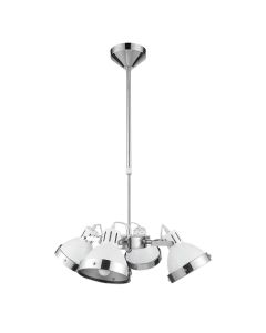 Hexon Contemporary 4 Metal Shades Ceiling Pendant Light In White And Chrome