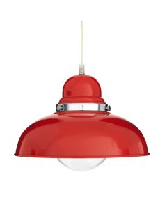 Jasper Contemporary Wide Shade Ceiling Pendant Light In Red