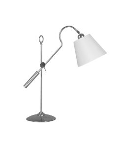 Celdon White Metal Shade Table Lamp With Chrome Metal Base