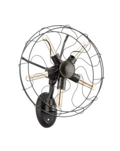 Brikan Vintage Fan Shape Wall Light In Black