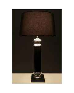Roslin Black Fabric Shade Table Lamp With Black Metal Base