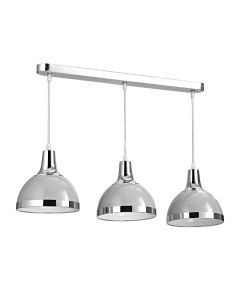 Vermont 3 Metal Shutter Shade Ceiling Pendant Light In Grey And Chrome