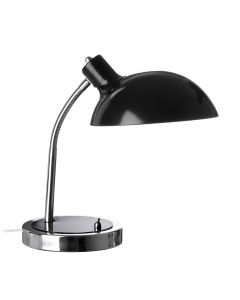 Celdon Flexible Black Metal Shade Table Lamp With Chrome Base