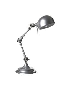 Library Adjustable Metal Table Lamp In Silver