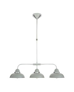 Jasper Industrial Style 3 Metal Shades Ceiling Pendant Light In Grey
