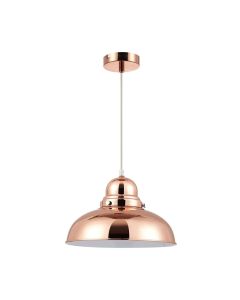 Jasper Small Retro Style Ceiling Pendant Light In Copper
