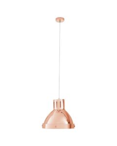 Jasper Large Retro Style Ceiling Pendant Light In Copper