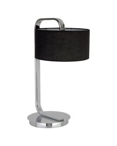Leyna Black Fabric Shade Table Lamp With Chromed Metal Base