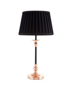 Allington Black Fabric Shade Table Lamp With Copper Metal Base