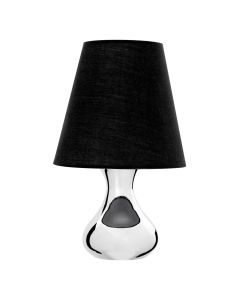 Nell Black Fabric Shade Table Lamp With Chromed Metal Base