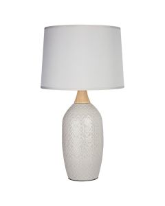 Willow Grey Fabric Shade Table Lamp With Grey Ceramic Base