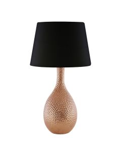 Julius Black Fabric Shade Table Lamp With Copper Ceramic Base