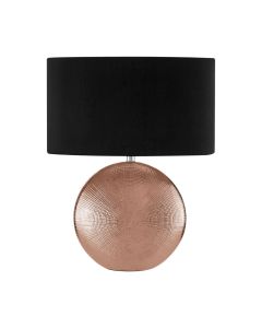 Jasmin Black Fabric Shade Table Lamp With Copper Ceramic Base