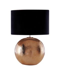Jarvis Black Fabric Shade Table Lamp With Copper Ceramic Base