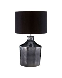Jeff Black Fabric Shade Table Lamp With Black Ceramic Base