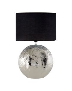 Hattie Black Fabric Shade Table Lamp With Silver Ceramic Base